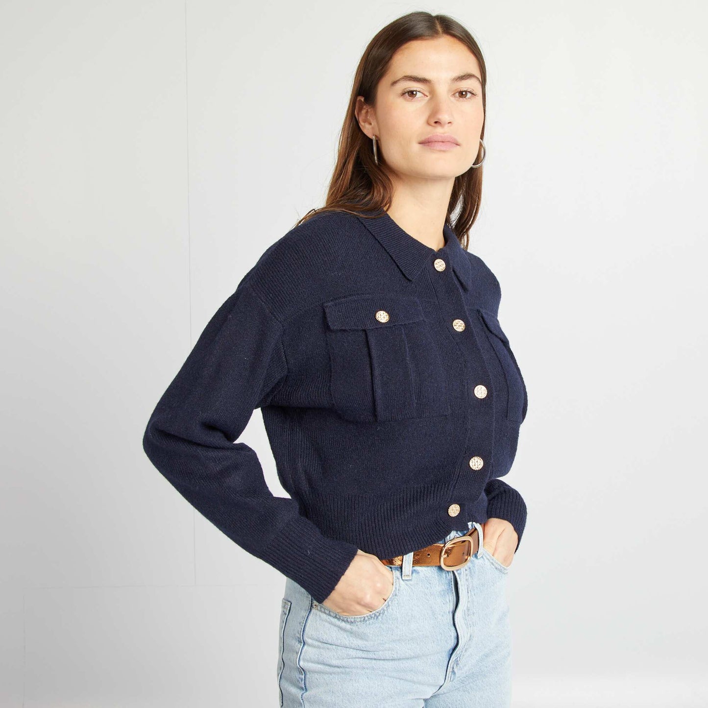 Gilet avec boutons fantaisies BLEU