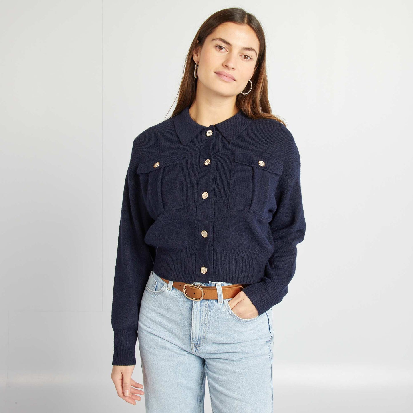 Gilet avec boutons fantaisies BLEU