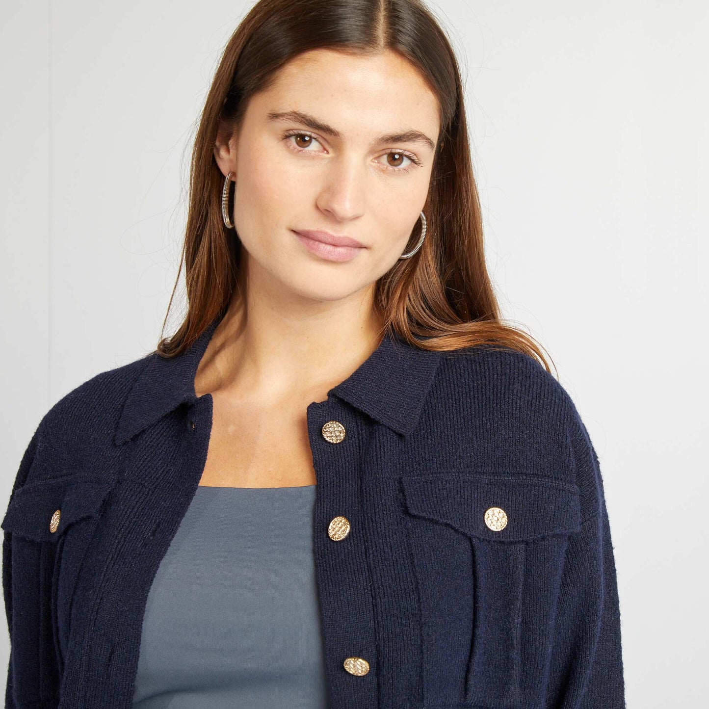 Gilet avec boutons fantaisies BLEU