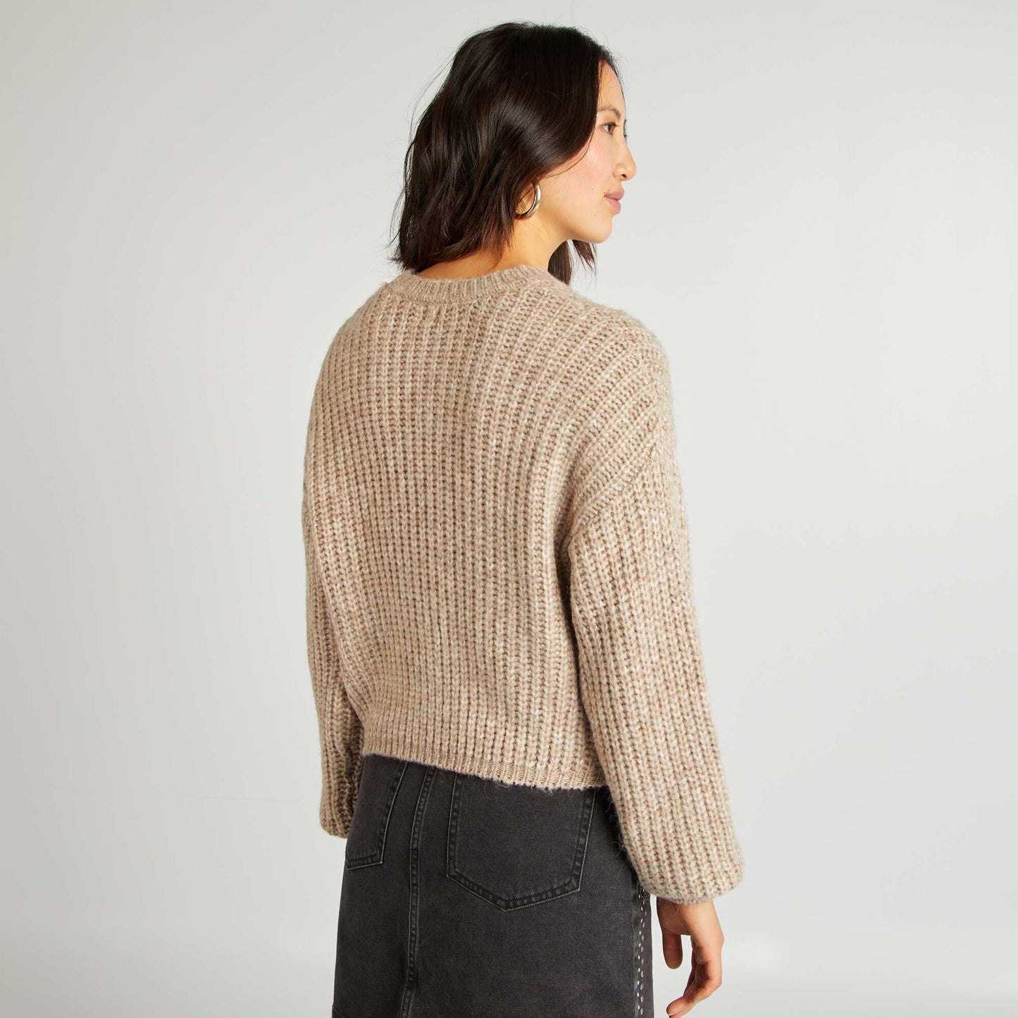 Pull en grosse maille Gris