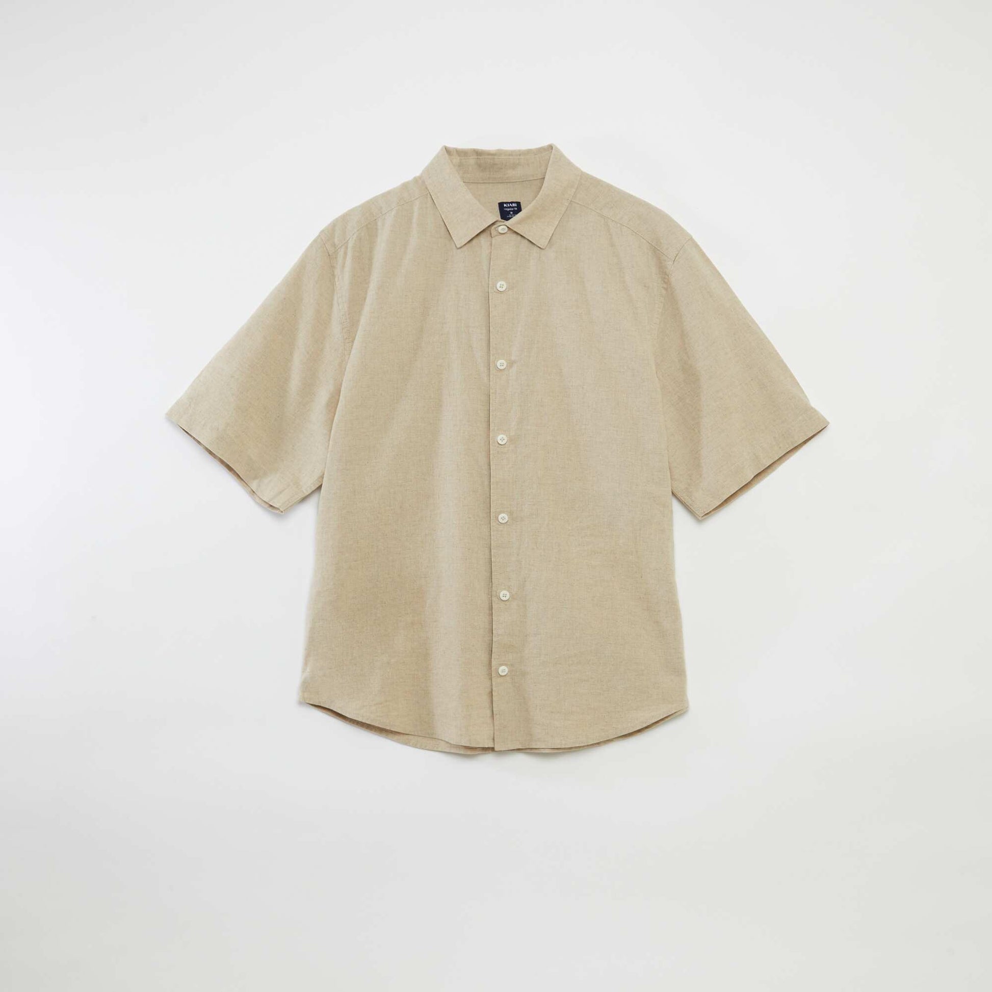 Chemise manches courtes unie en lin mélangé - So Easy BLANC