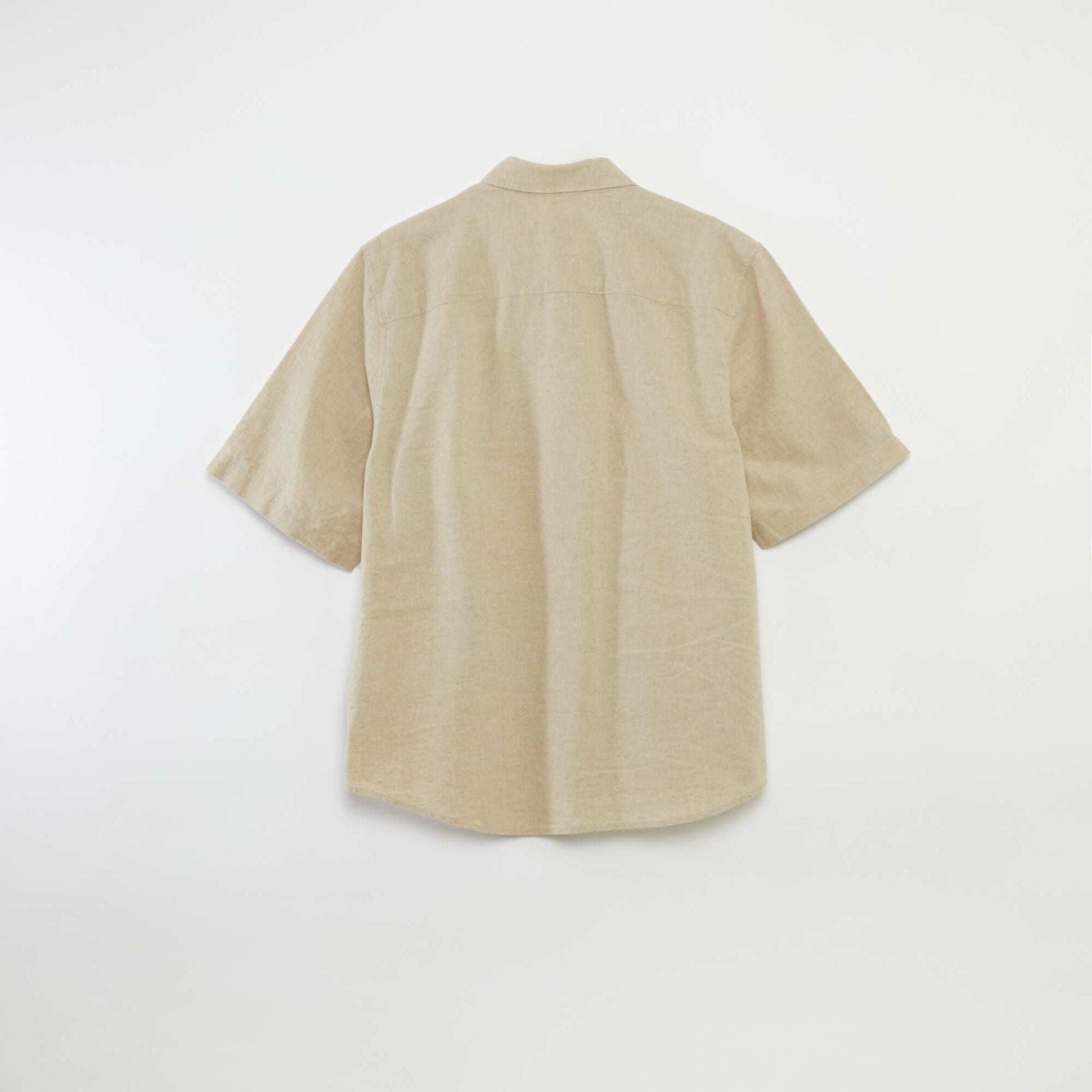 Chemise manches courtes unie en lin mélangé - So Easy BLANC