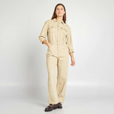 Combinaison longue en jean BEIGE