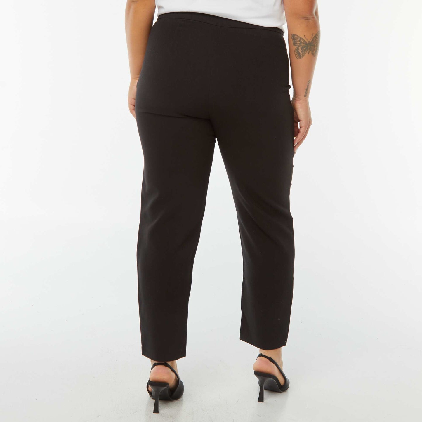 Pantalon tailleur à taille haute et coupe skinny NOIR