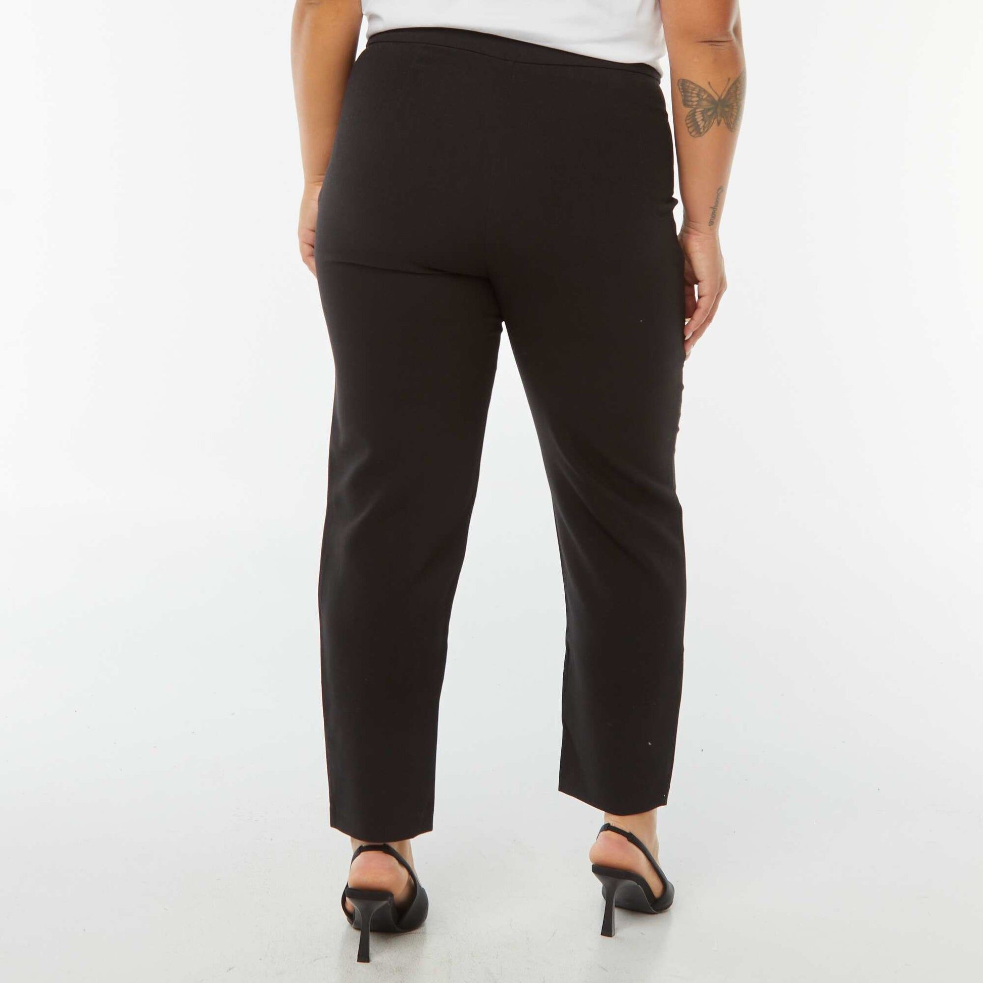 Pantalon tailleur à taille haute et coupe skinny NOIR