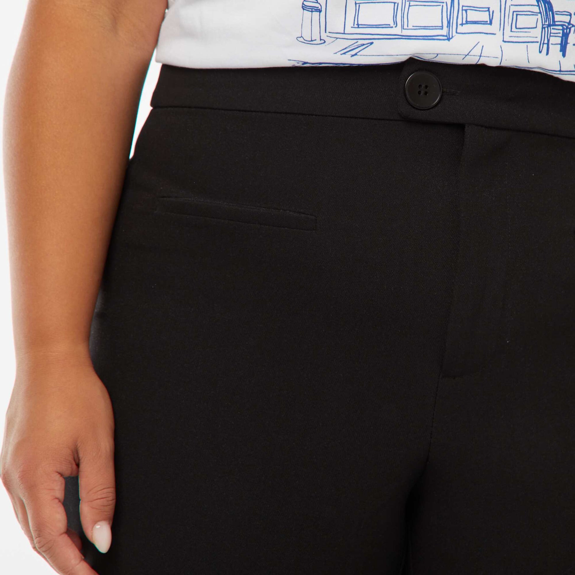 Pantalon tailleur à taille haute et coupe skinny NOIR