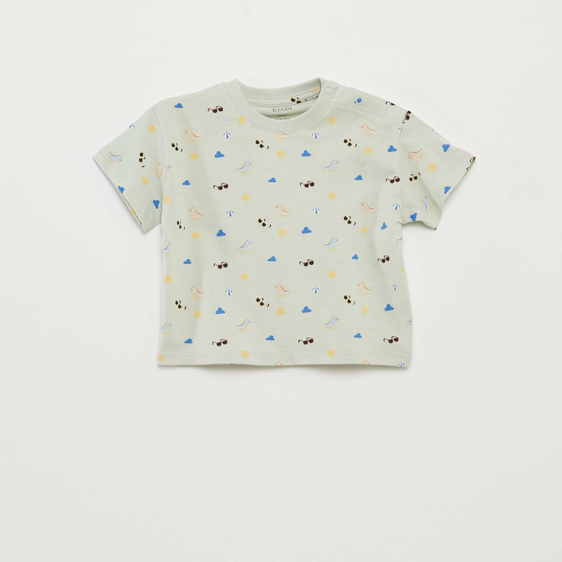 Lot de 2 t-shirts à manches courtes et col rond BLANC