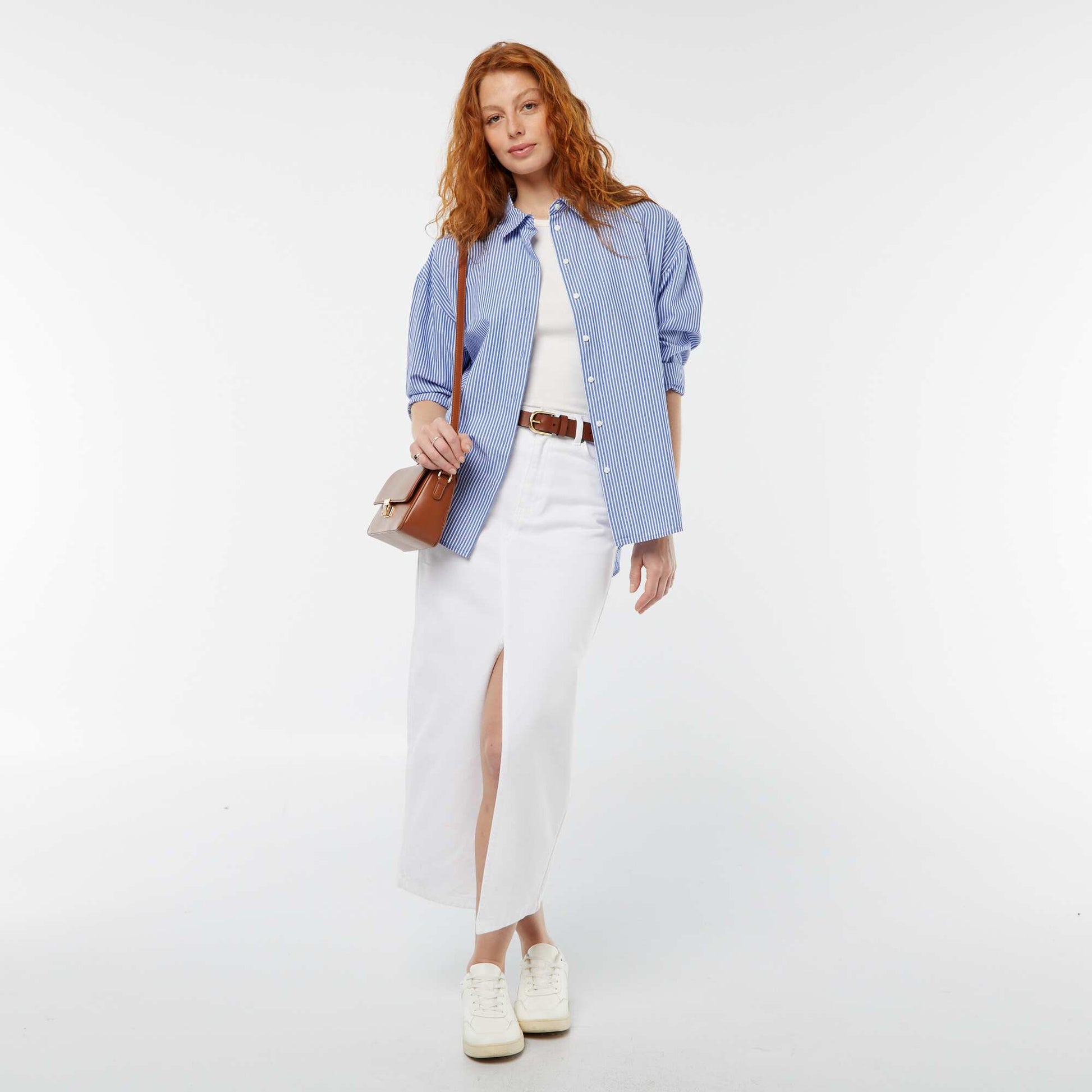 Jupe longue en jean BLANC