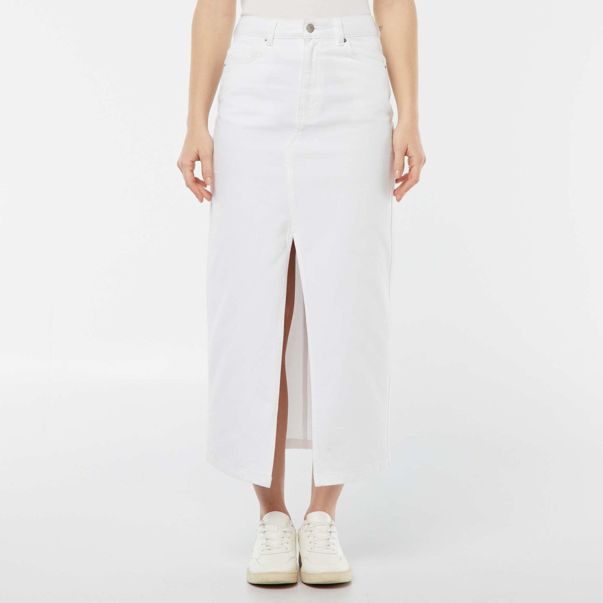 Jupe longue en jean BLANC