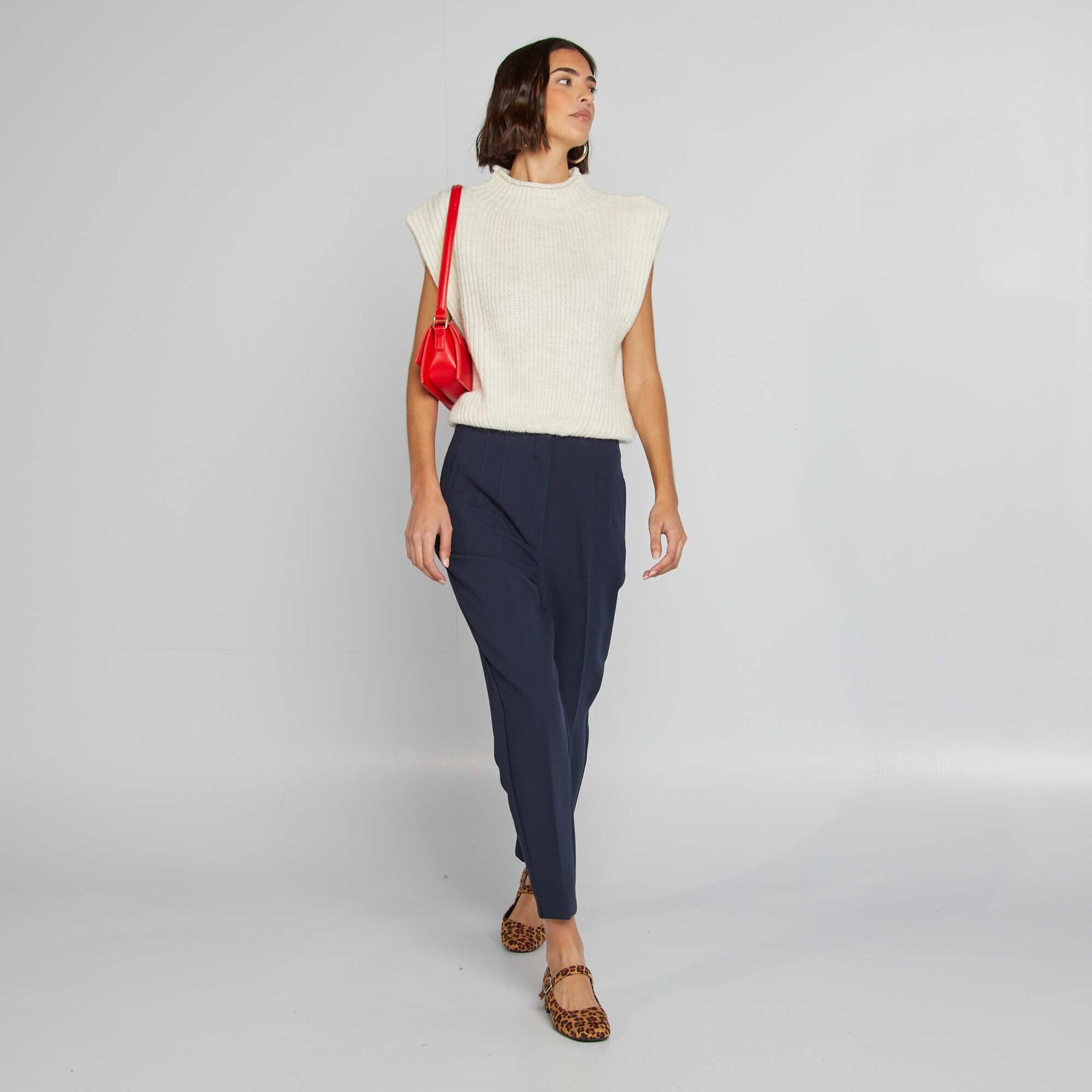 Pull sans manches avec épaulettes Beige