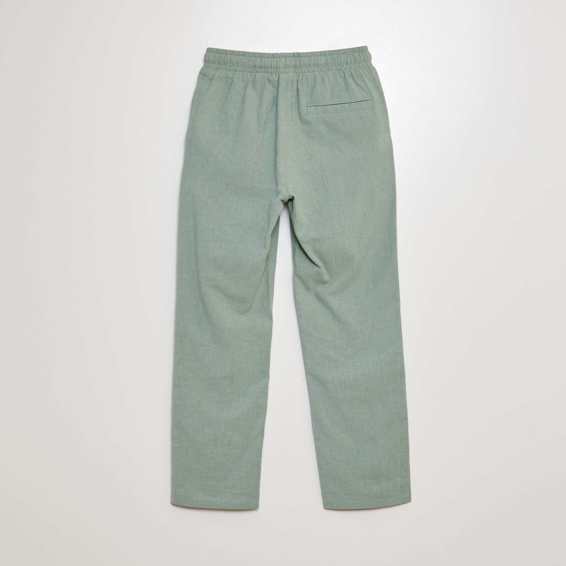 Pantalon regular en lin VERT