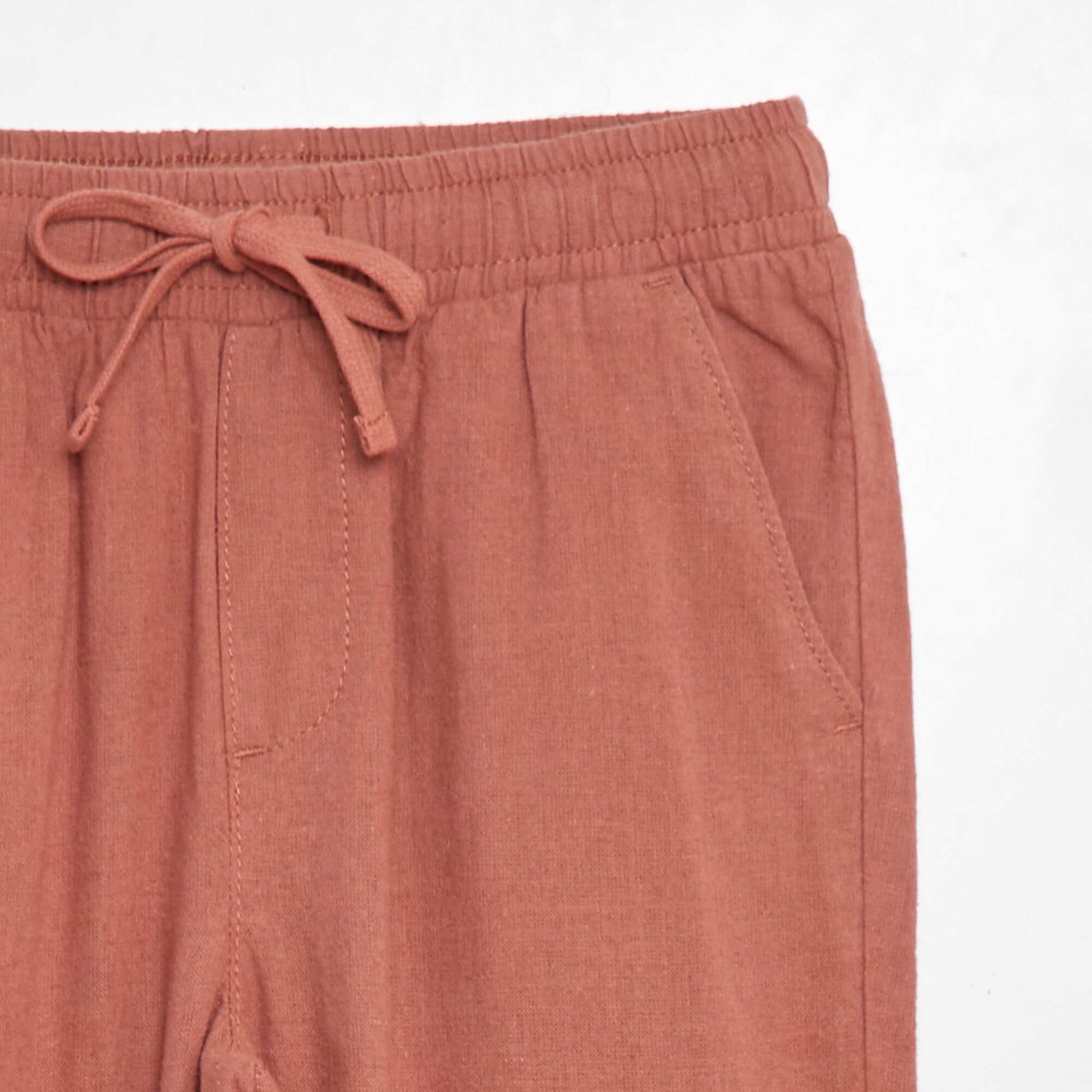 Pantalon regular en lin ROSE