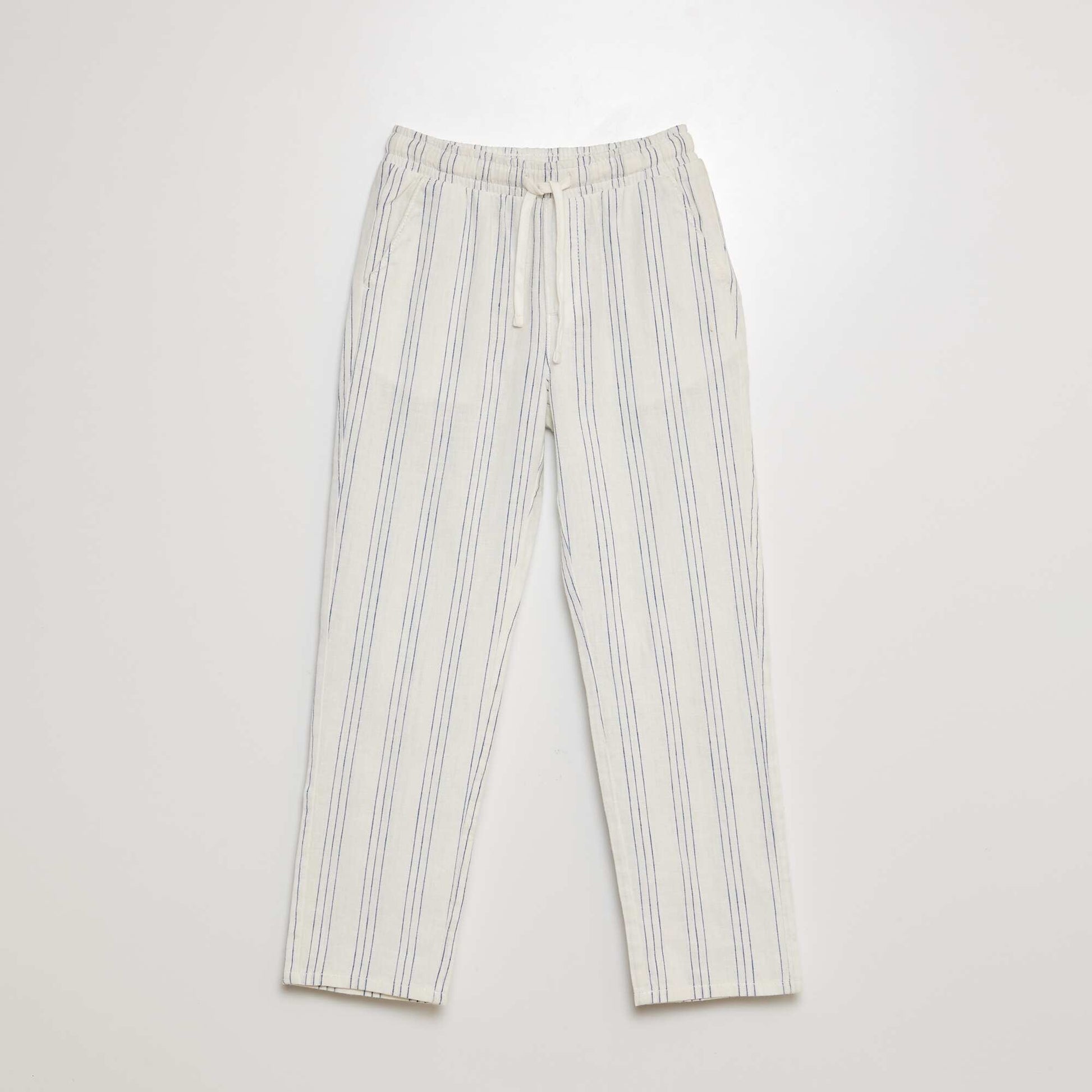 Pantalon regular en lin VERT