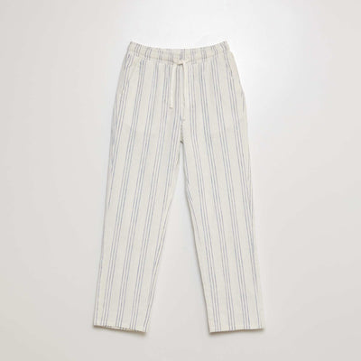 Pantalon regular en lin VERT