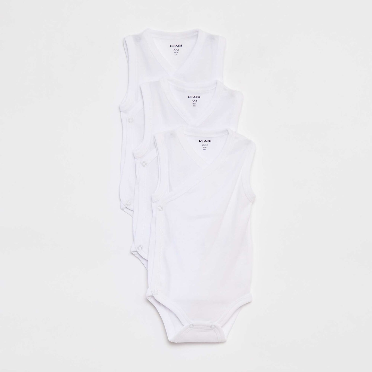 Lot de 3 body avec ouvertures pressionnées - 3 pièces BLANC