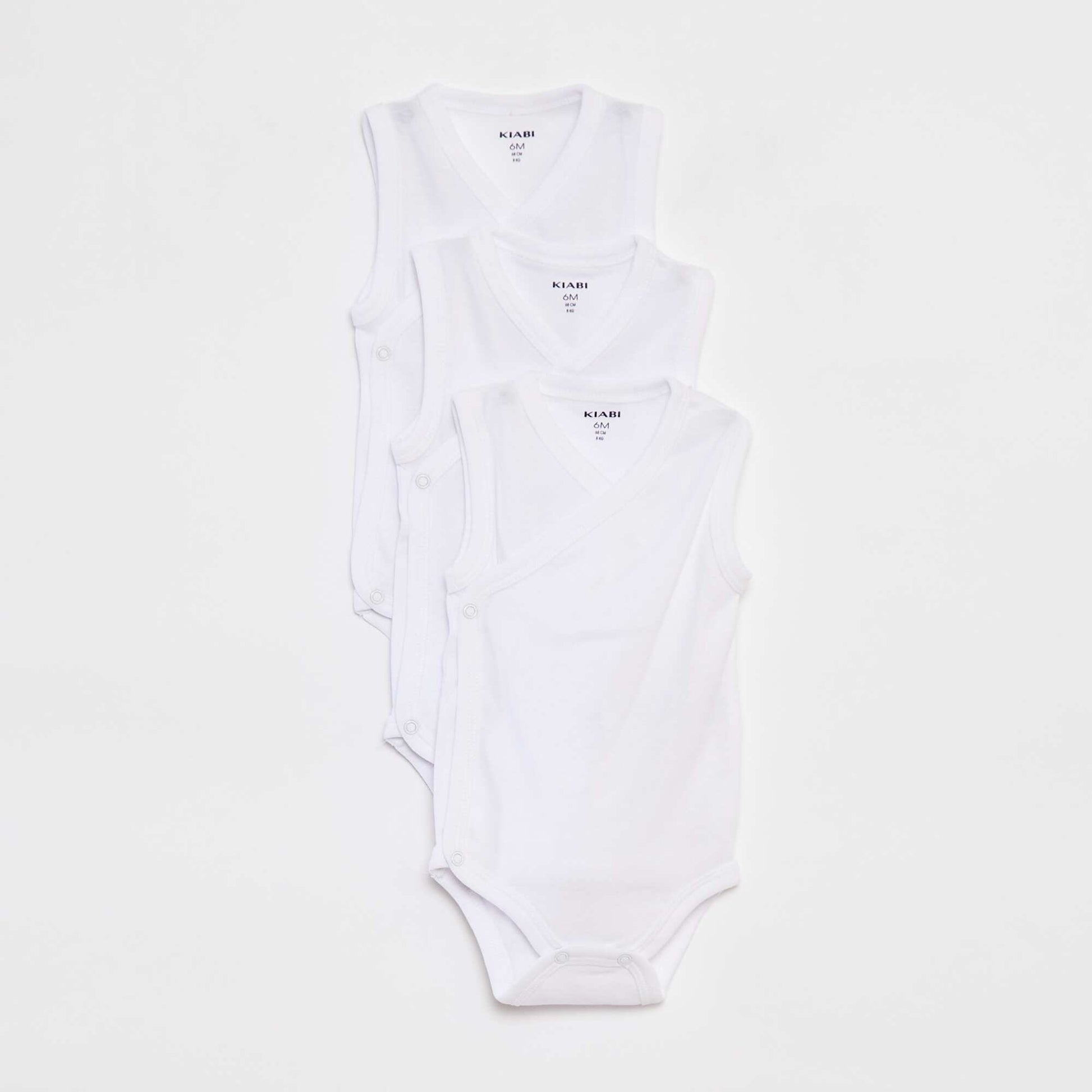 Lot de 3 body avec ouvertures pressionnées - 3 pièces BLANC