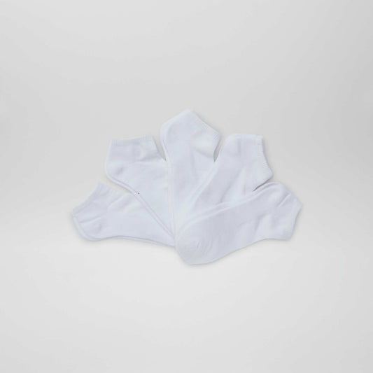 Lot de 5 paires de chaussettes invisibles BLANC