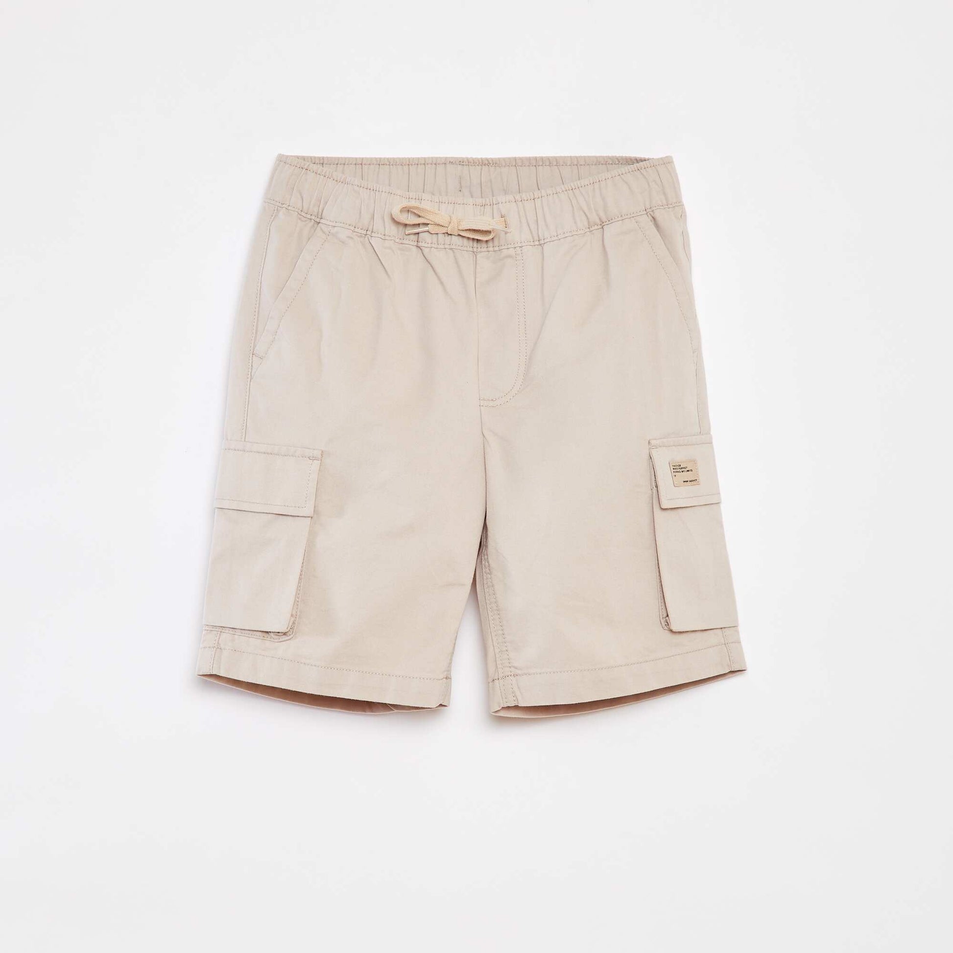 Bermuda uni avec poches à rabat BEIGE