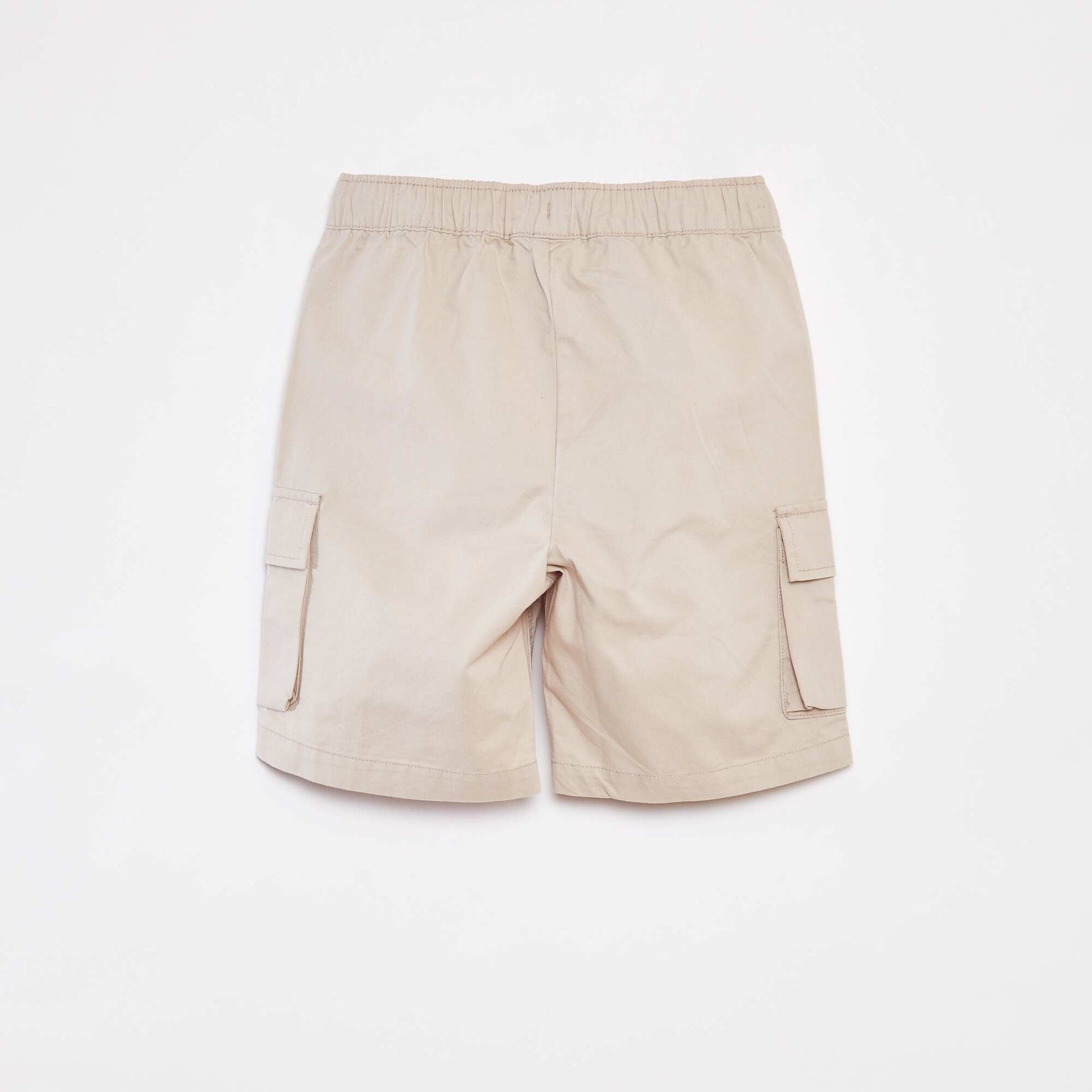 Bermuda uni avec poches à rabat BEIGE