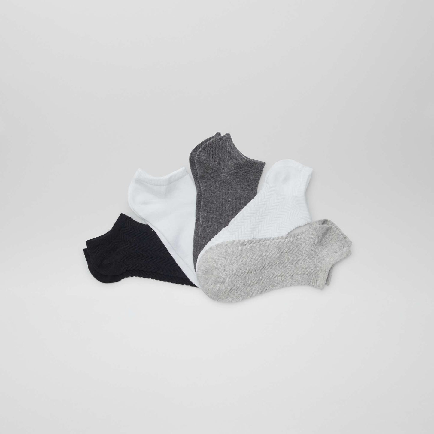 Lot de 5 chaussettes invisibles GRIS