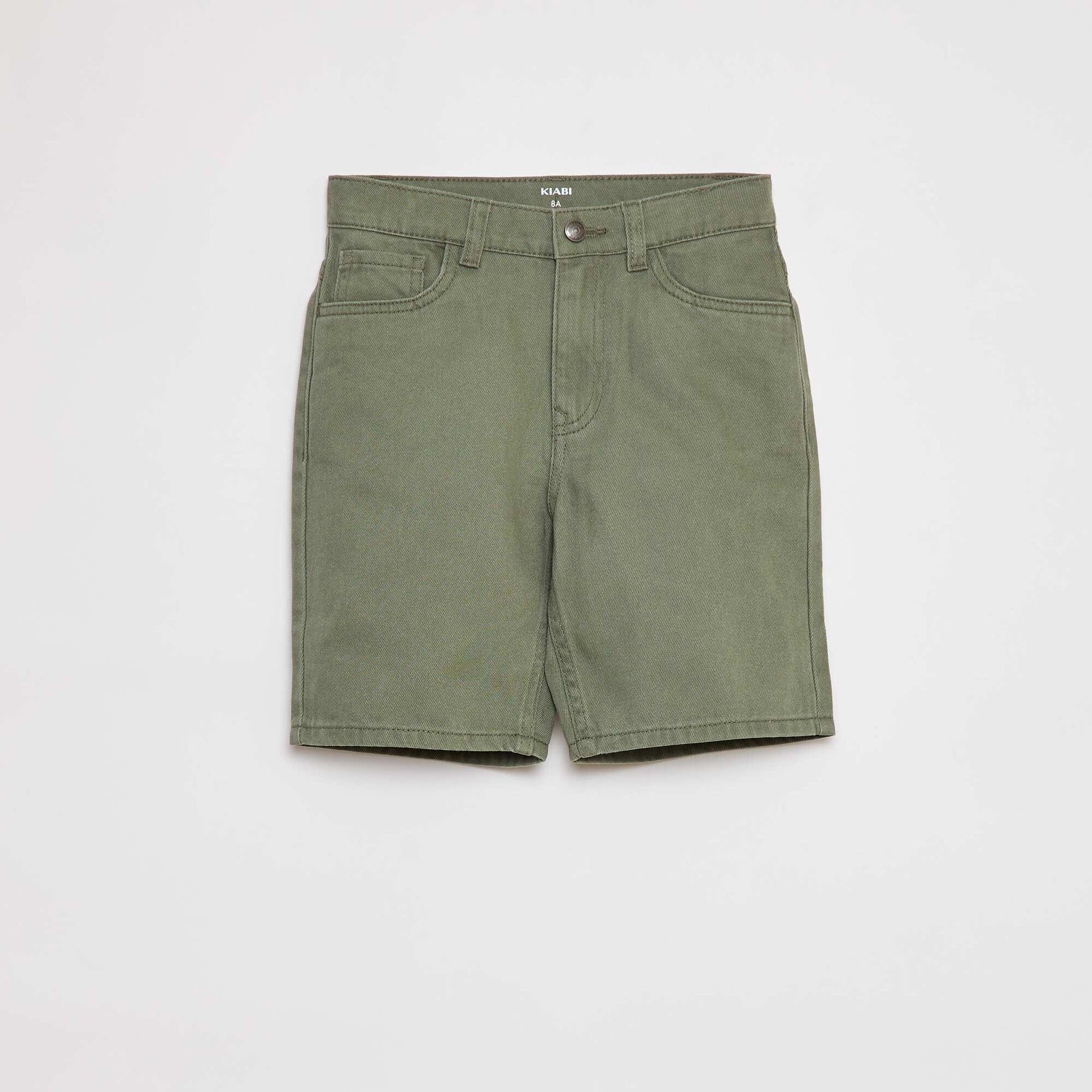 Bermuda en twill coupe loose VERT