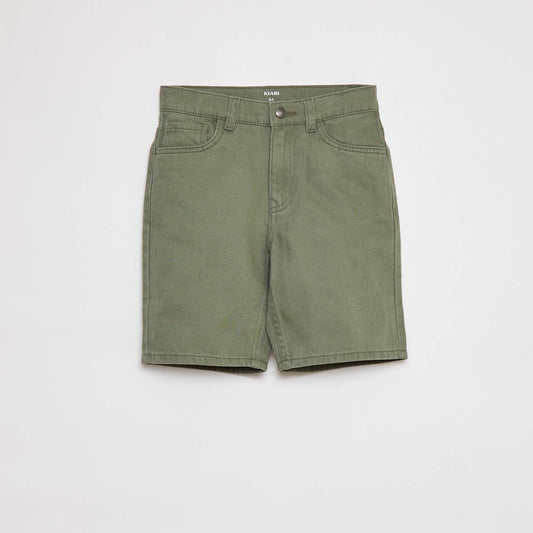 Bermuda en twill coupe loose VERT
