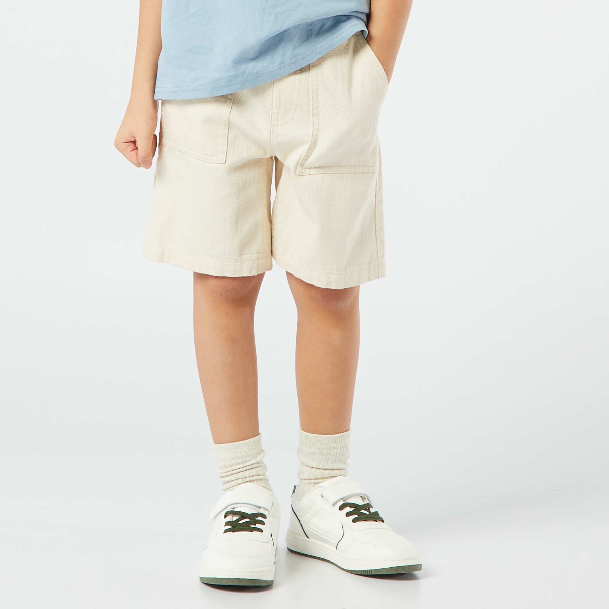 Bermuda en twill BLANC