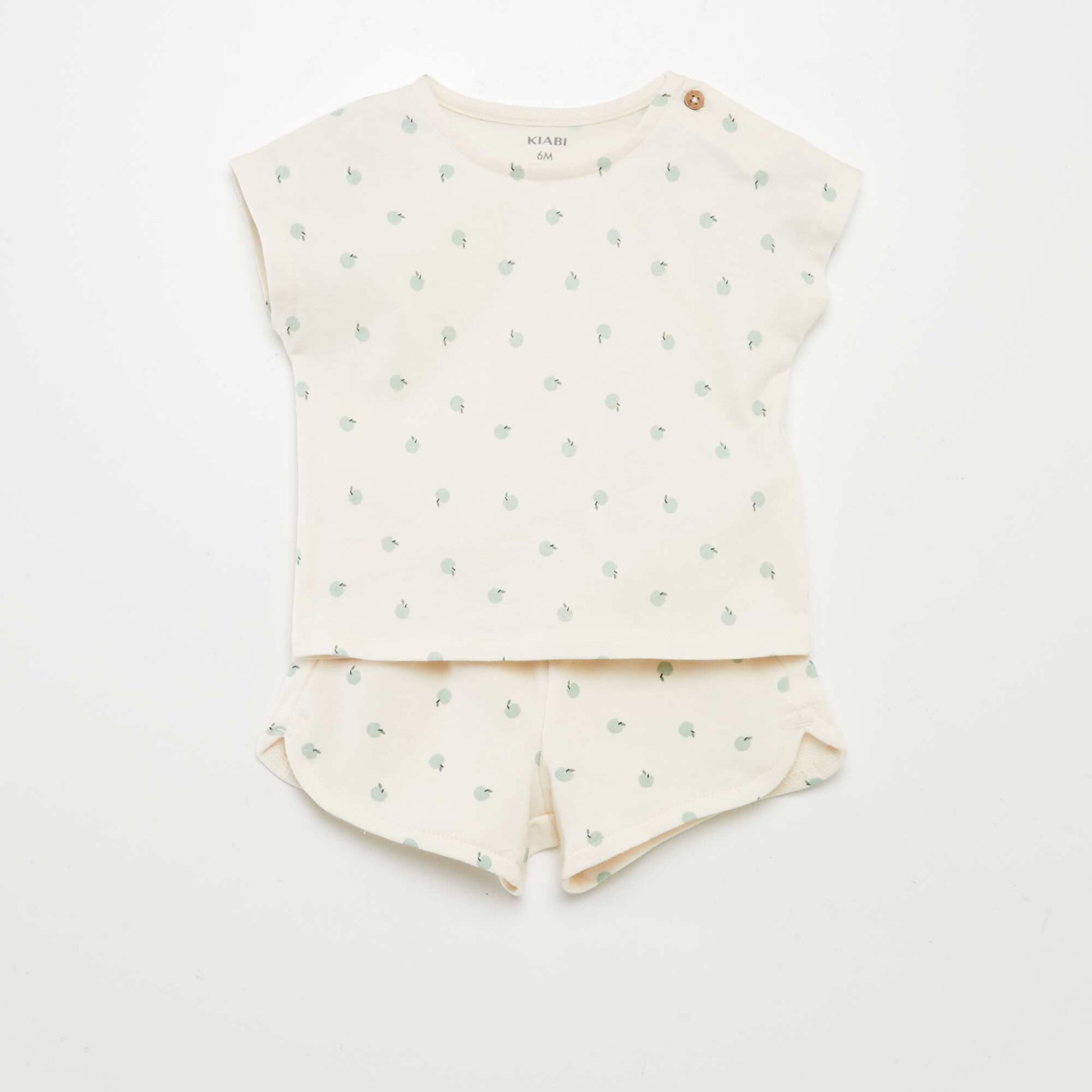 Ensemble imprimé t-shirt + short - 2 pièces BLANC