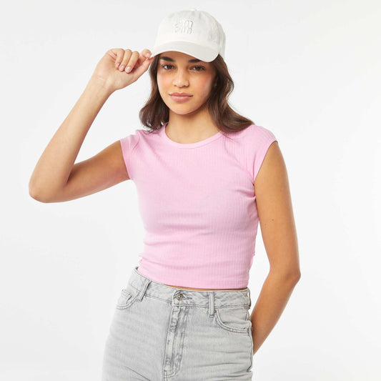 T-shirt sans manches avec ouverture dans le bas du dos ROSE