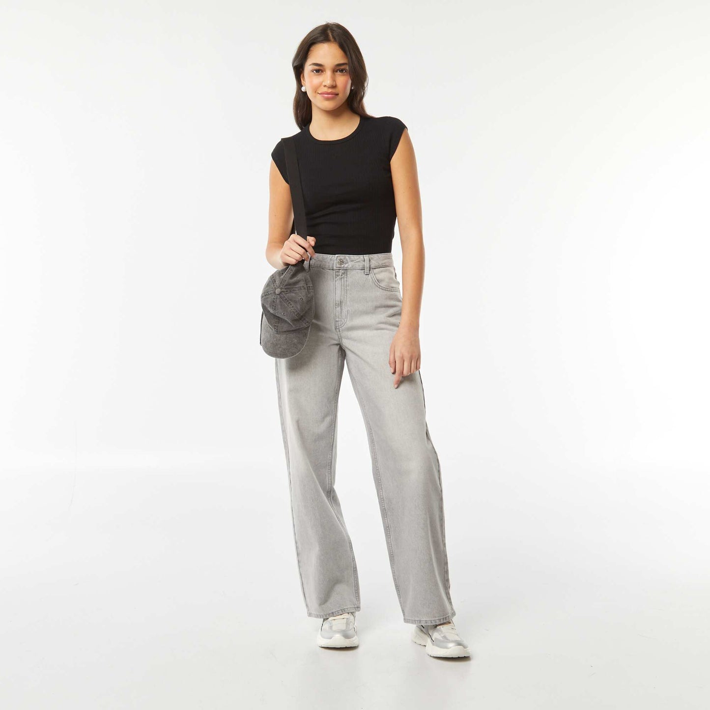 T-shirt sans manches avec ouverture dans le bas du dos NOIR