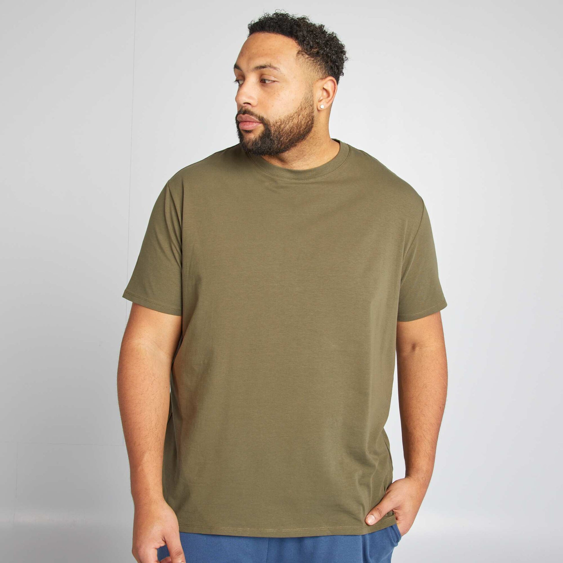 T-shirt uni manches courtes KAKI