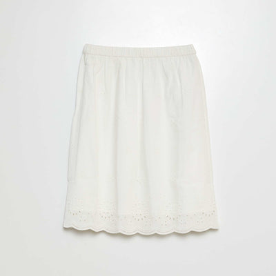 Jupe motifs dentelle BLANC
