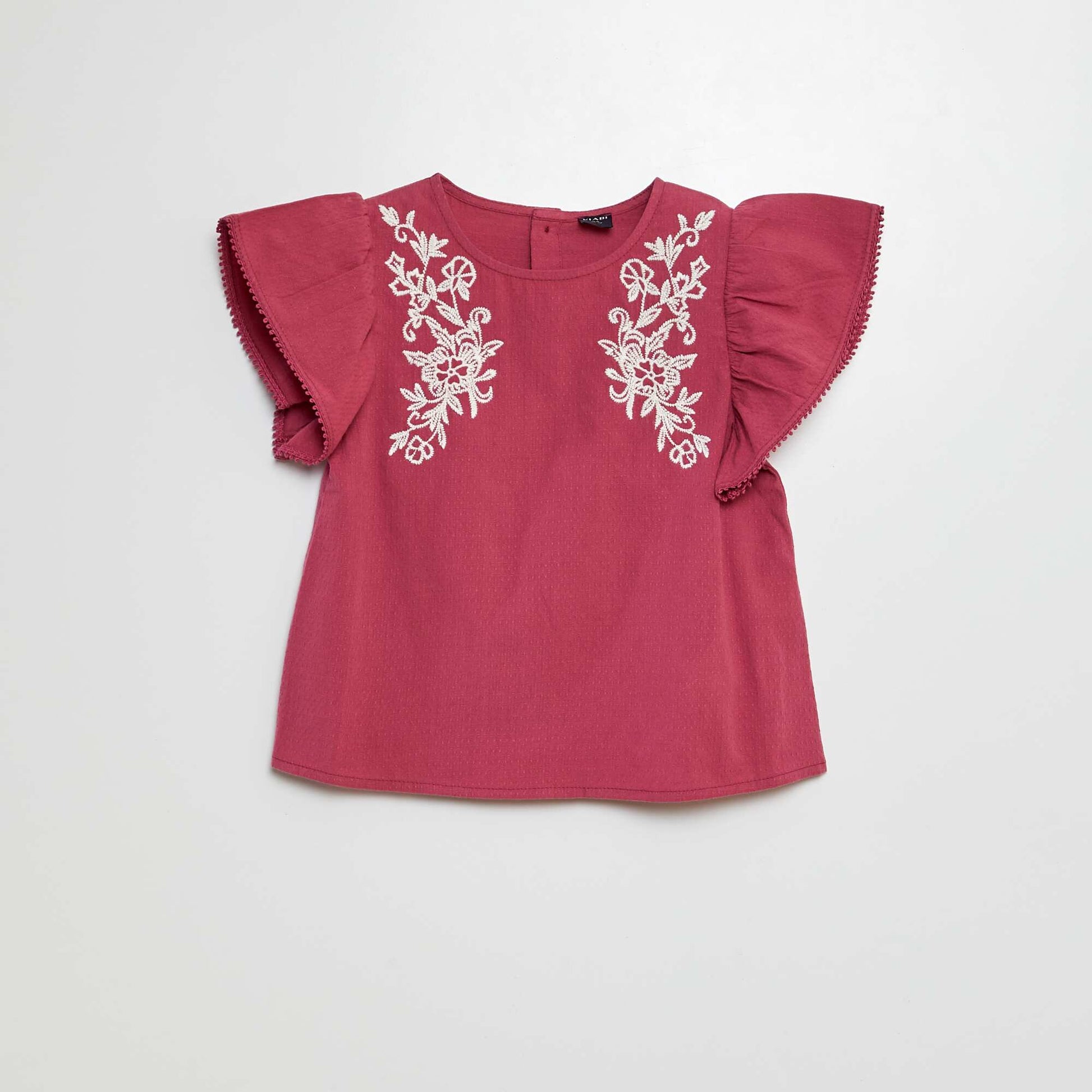 Blouse à manches courtes avec broderies VIOLET