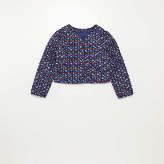 Veste à manches longues en voile de coton BLEU