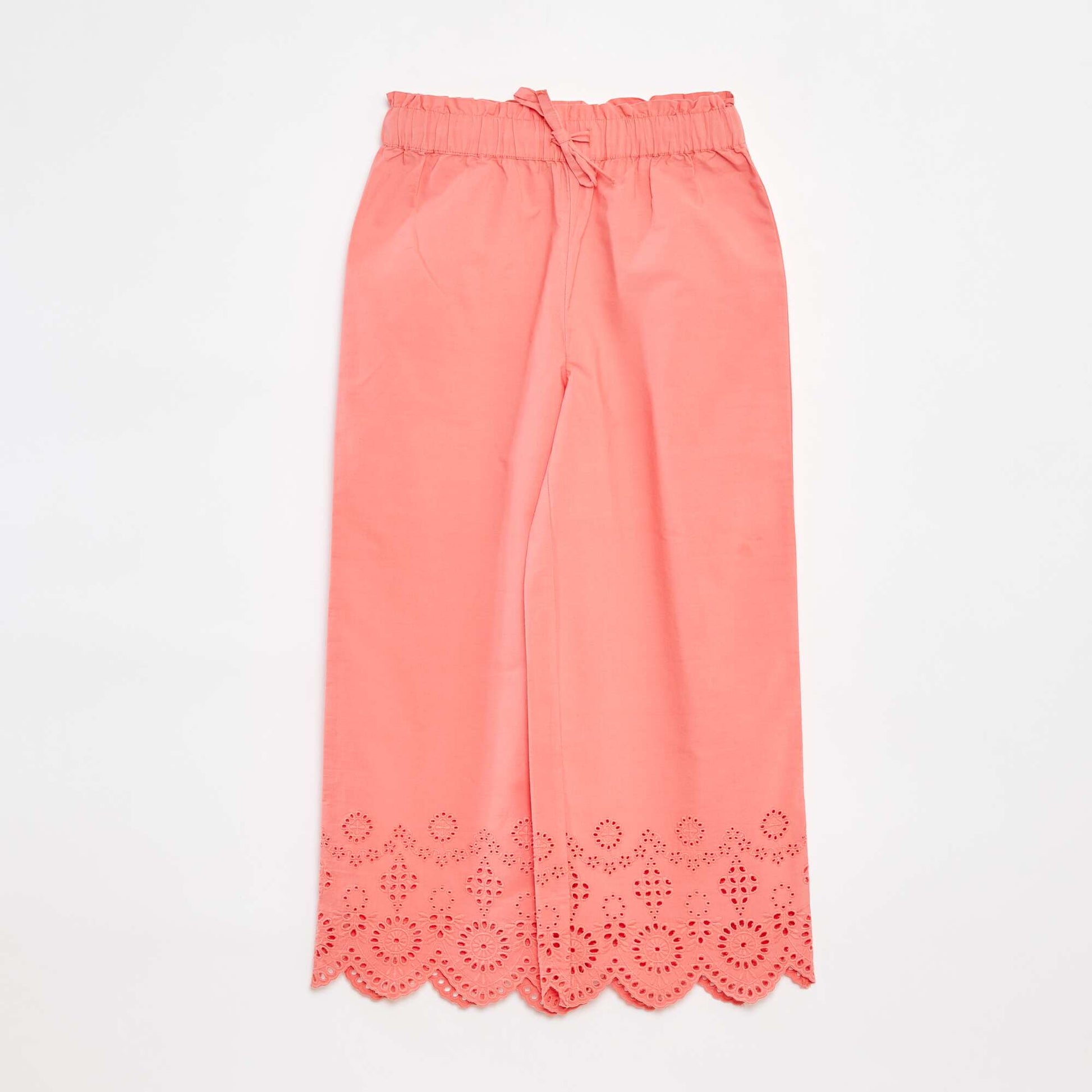 Pantalon large avec broderies anglaises ROSE