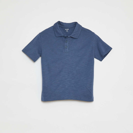 Polo uni avec imprimé BLEU