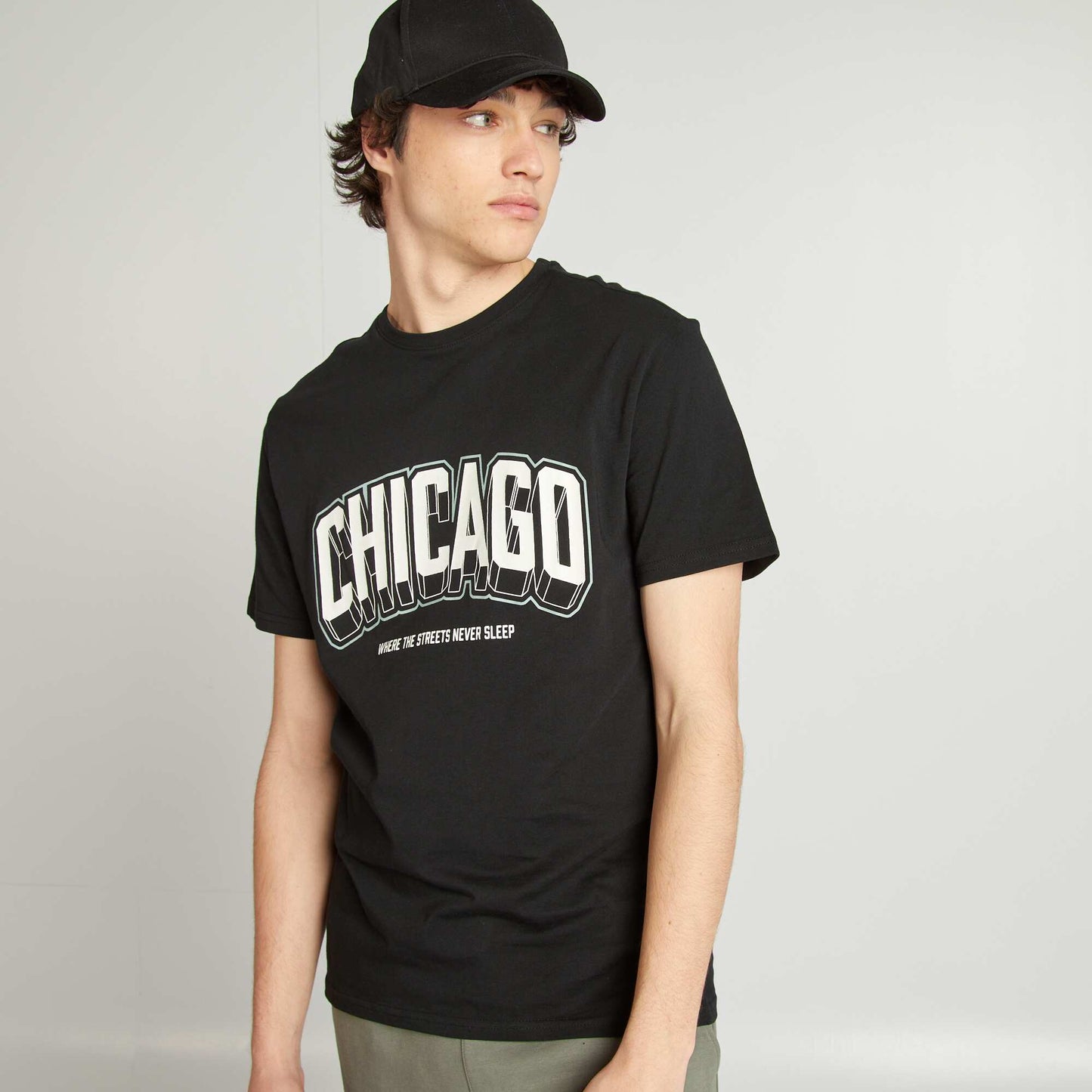 Tee-shirt en jersey imprimé NOIR