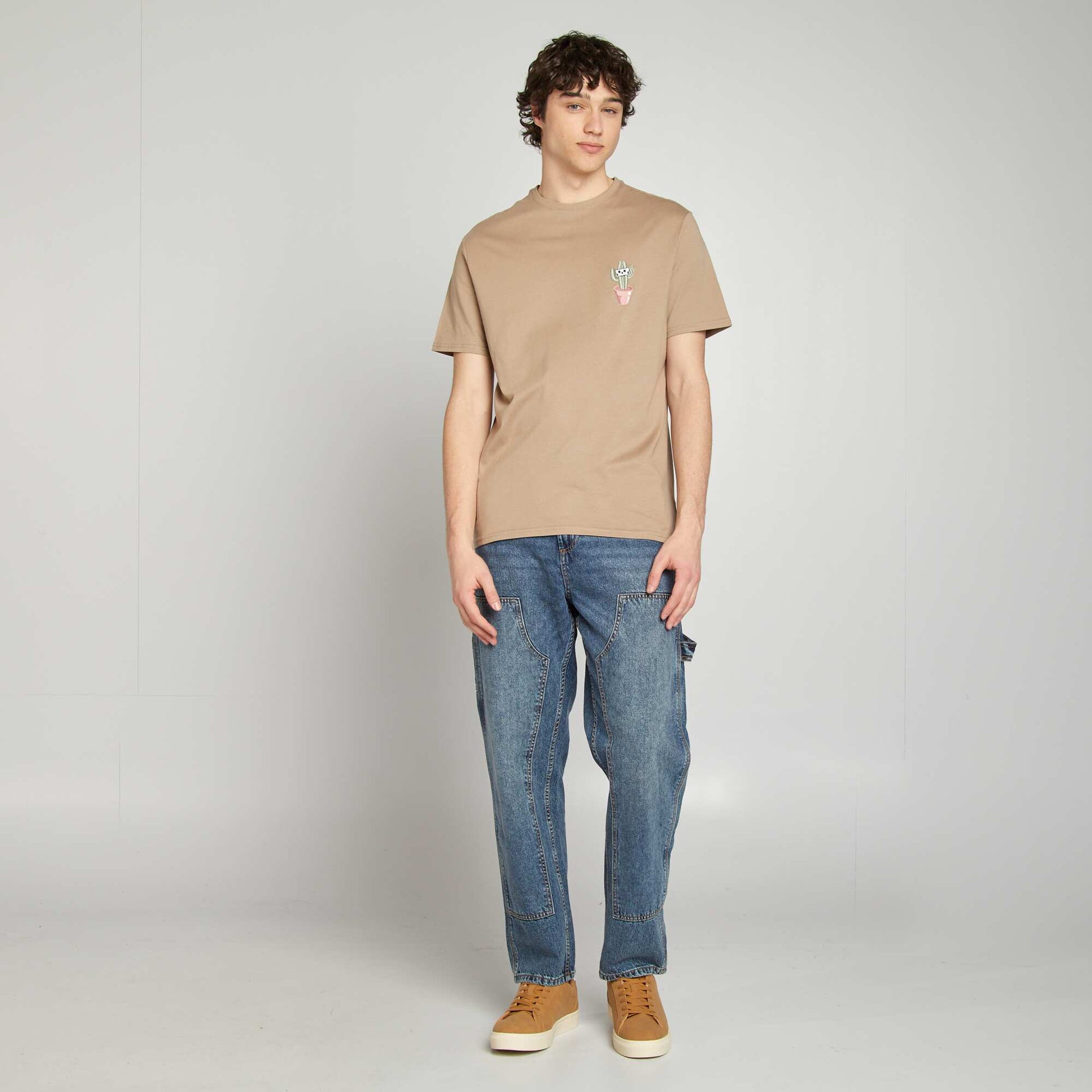 Tee-shirt en jersey imprimé BEIGE