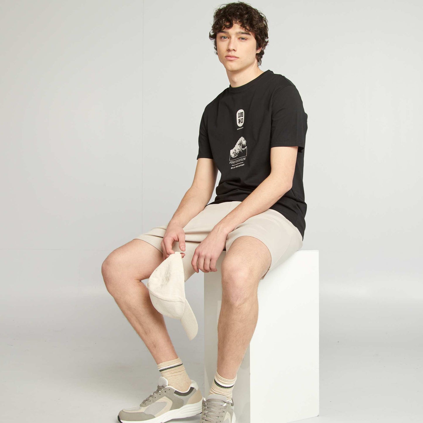 Tee-shirt en jersey imprimé NOIR