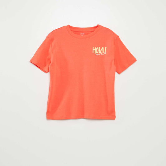 T-shirt imprimé recto/verso manches courtes ORANGE