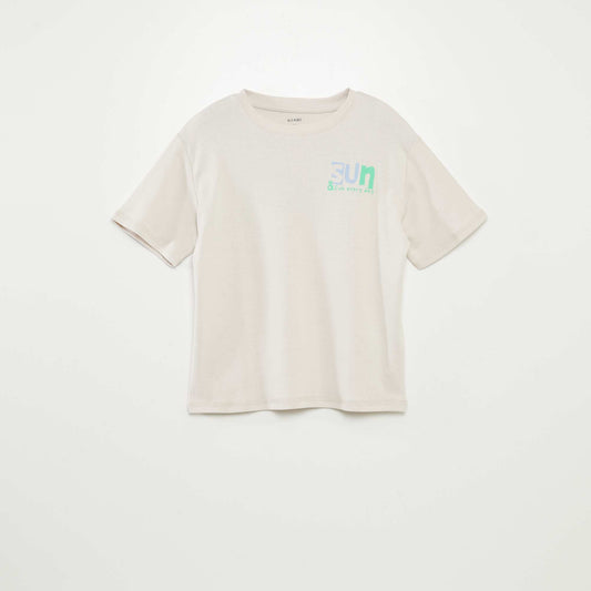 T-shirt imprimé recto/verso manches courtes BLANC