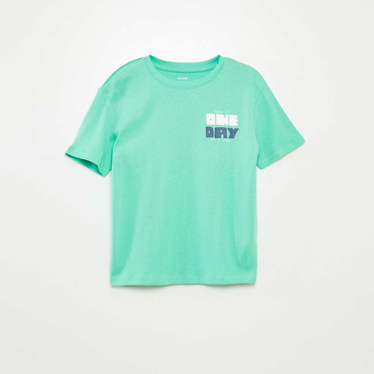 T-shirt imprimé recto/verso manches courtes VERT