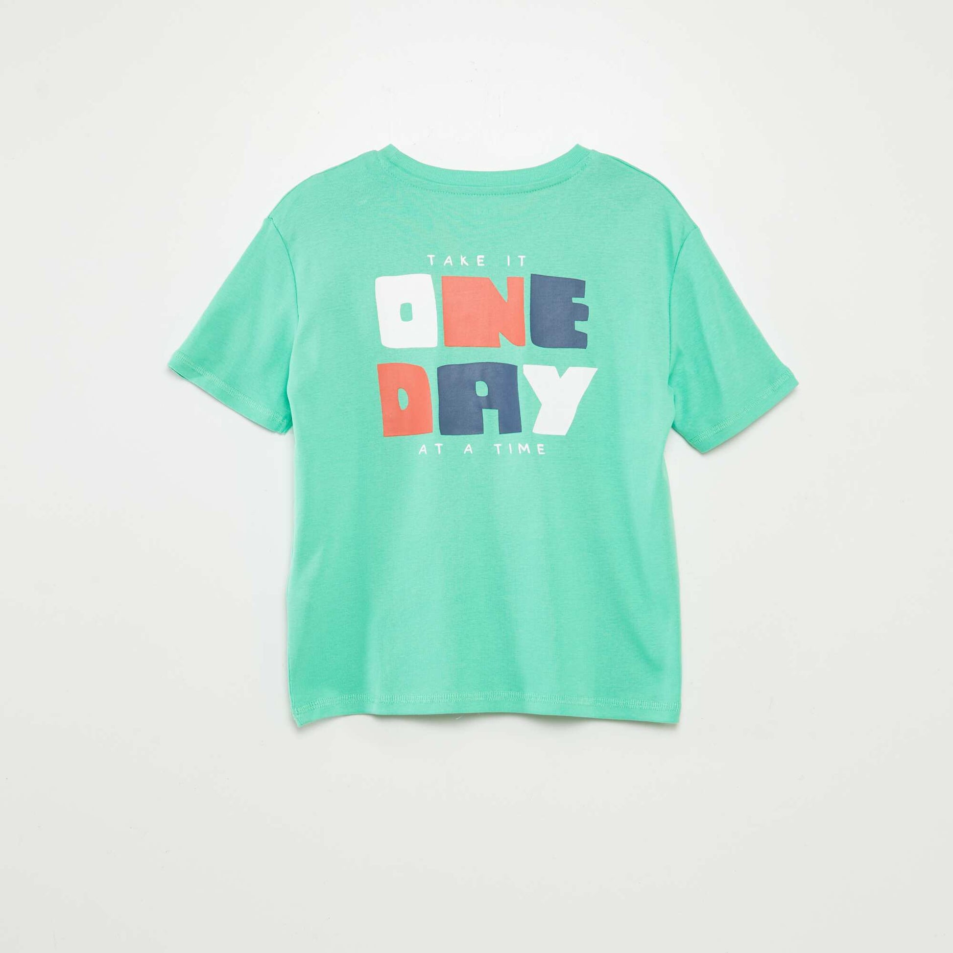 T-shirt imprimé recto/verso manches courtes VERT