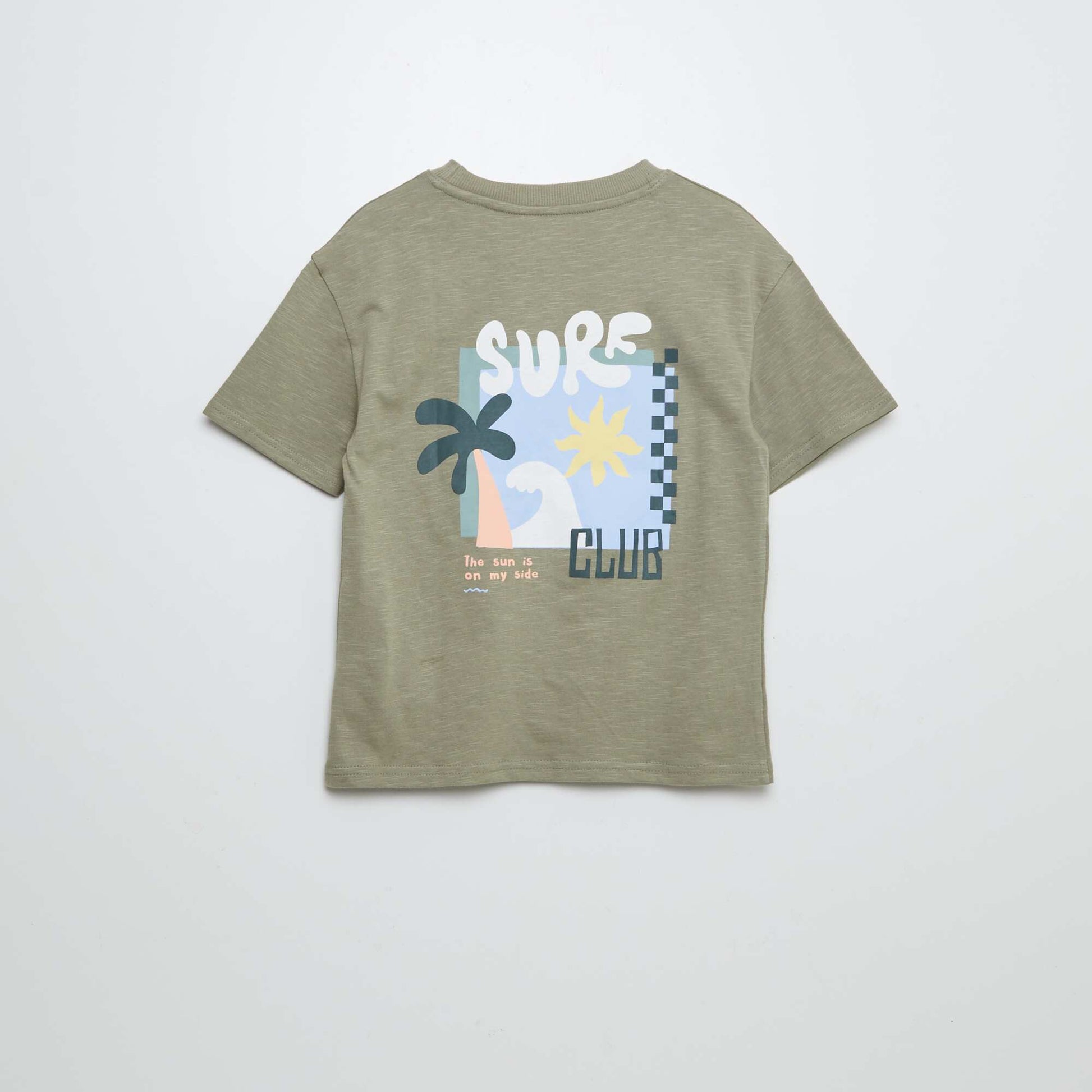 T-shirt à manches courtes avec poche poitrine et imprimés KAKI