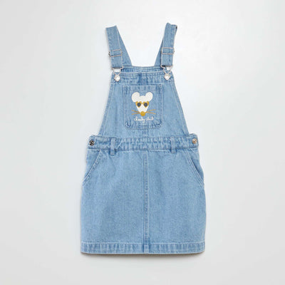 Robe salopette avec poche - Grafik Edition BLANC