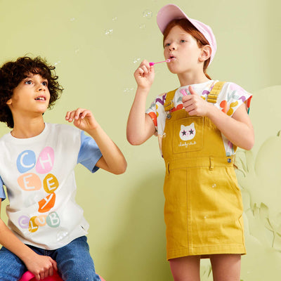 Robe salopette avec poche - Grafik Edition BLANC