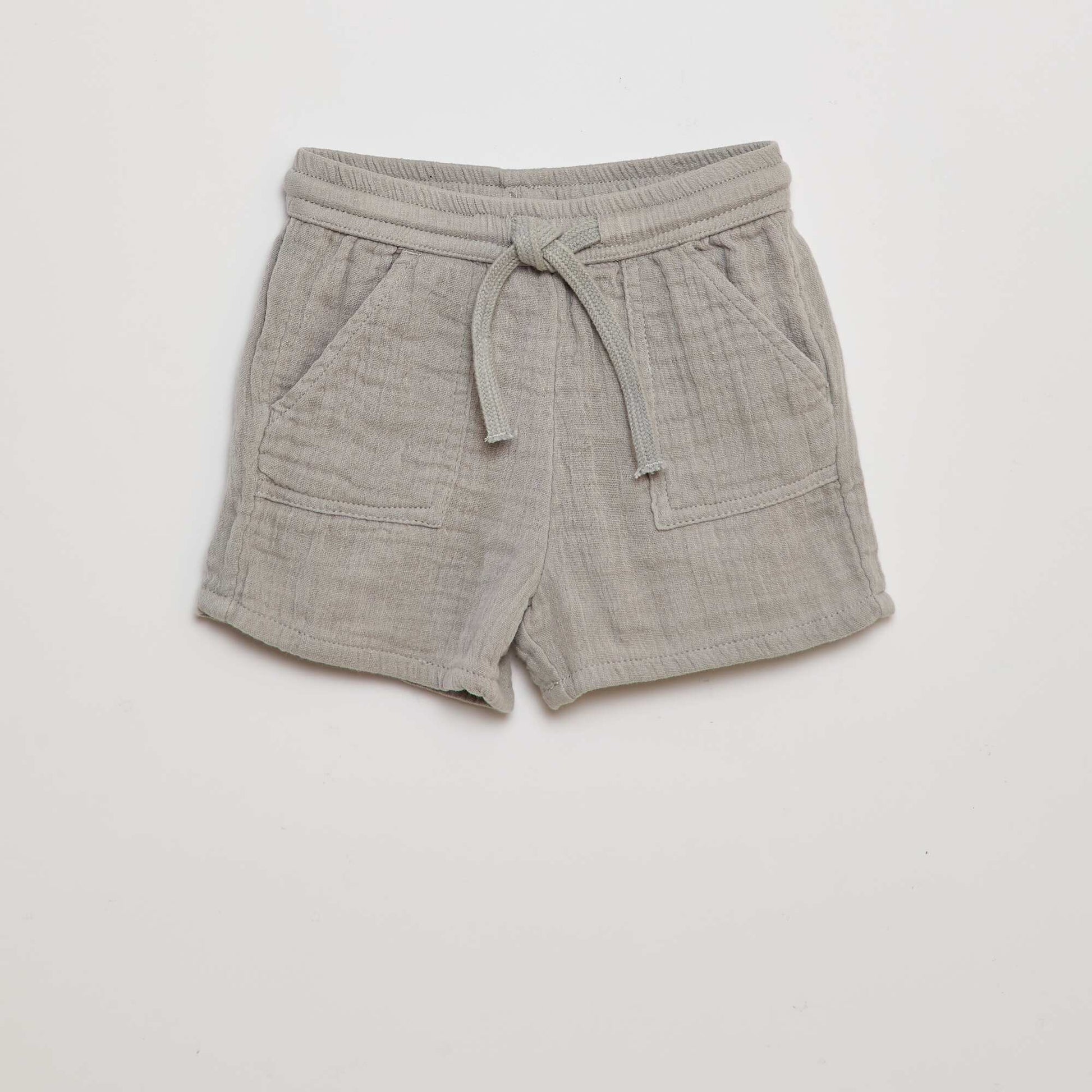 Ensemble chemise + short en gaze de coton - 2 pièces GRIS