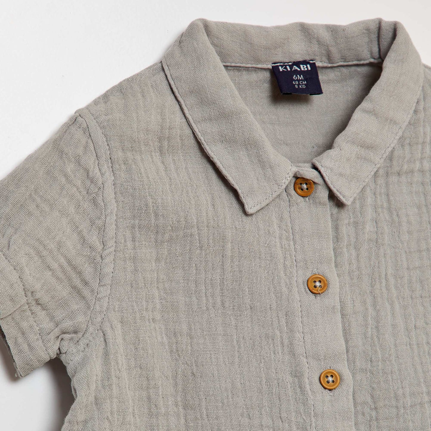 Ensemble chemise + short en gaze de coton - 2 pièces GRIS