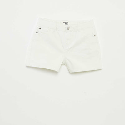 Short en jean BLANC