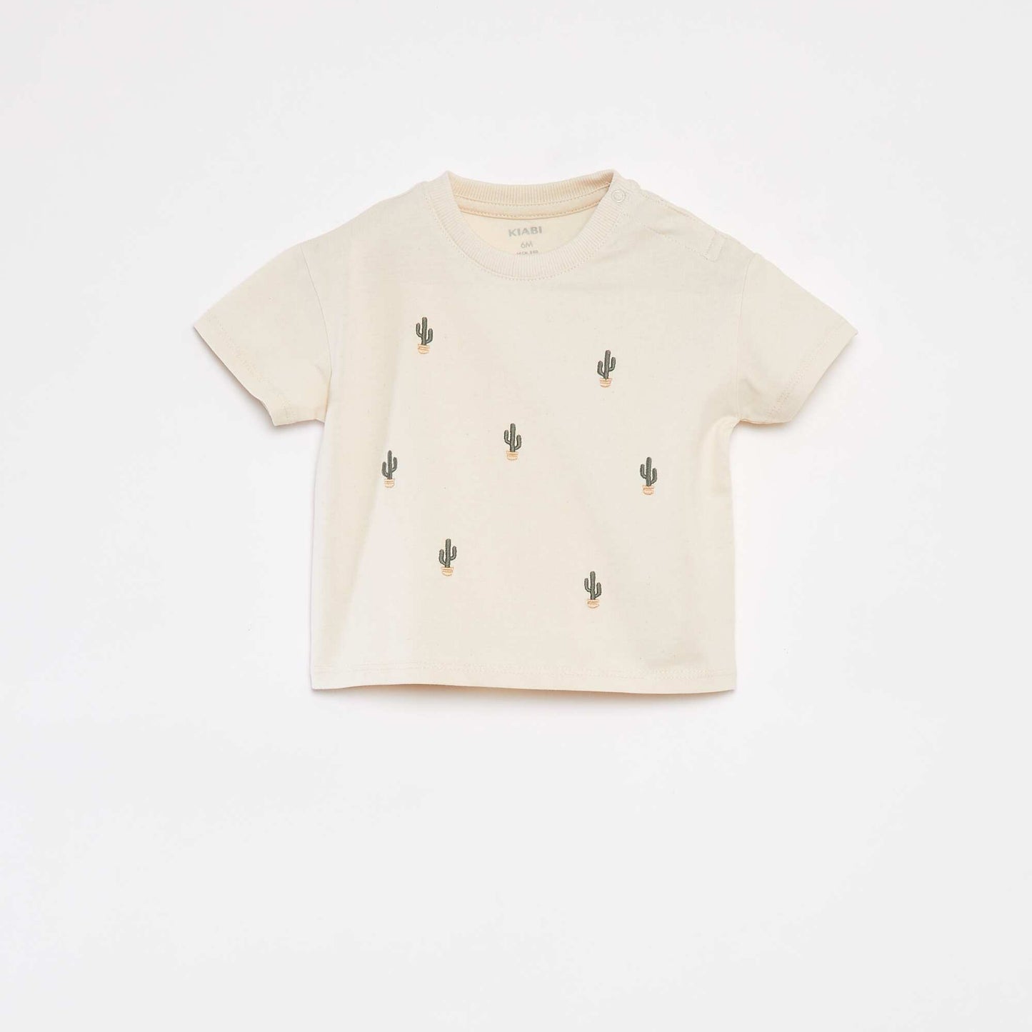 T-shirt en jersey rayé manches courtes BLANC